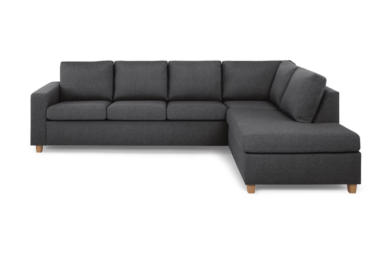 Crazy 4-seters Høyrevendt L-formet Sjeselongsofa i Stoff - Mørk grå - Møbler - Sofaer - Sofa med sjeselong