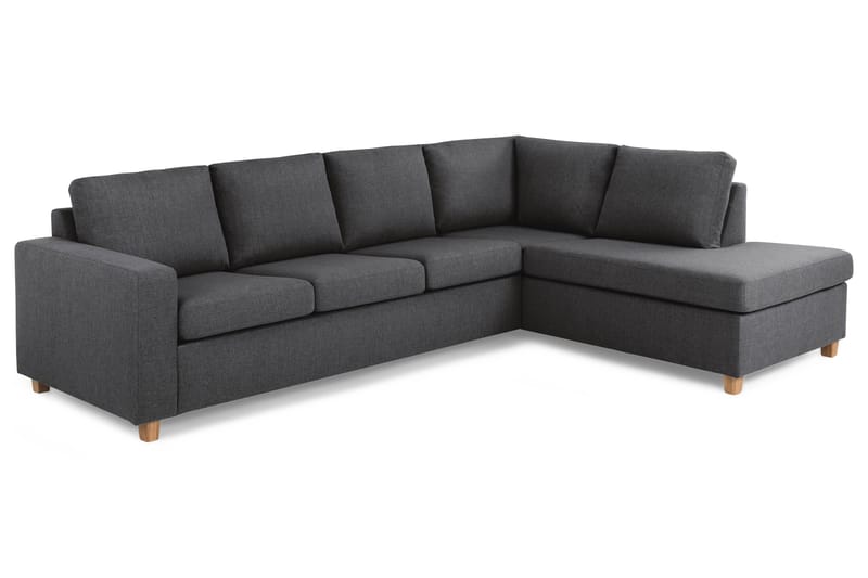 Crazy 4-seters Høyrevendt L-formet Sjeselongsofa i Stoff - Mørk grå - Møbler - Sofaer - Sofa med sjeselong
