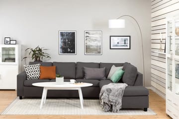 Crazy 4-seters Høyrevendt L-formet Sjeselongsofa i Stoff - Mørk grå - Møbler - Sofaer - Sofa med sjeselong