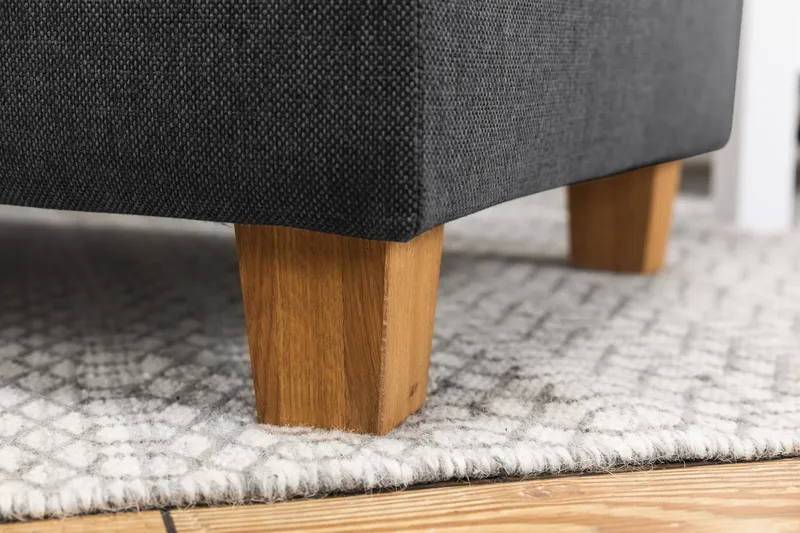 Crazy 4-seters Høyrevendt L-formet Sjeselongsofa i Stoff - Mørk grå - Møbler - Sofaer - Sofa med sjeselong - 3 seters sofa med divan