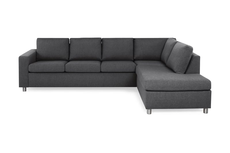 Crazy 4-seters Høyrevendt L-formet Sjeselongsofa i Stoff - Mørk grå - Møbler - Sofaer - Sofa med sjeselong - 3 seters sofa med divan