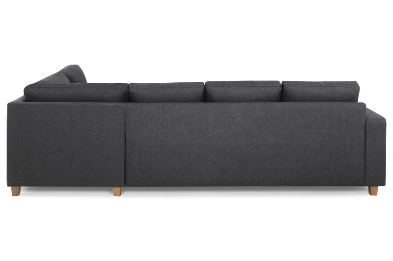 Crazy 4-seters Høyrevendt L-formet Sjeselongsofa i Stoff - Mørk grå - Møbler - Sofaer - Sofa med sjeselong - 3 seters sofa med divan