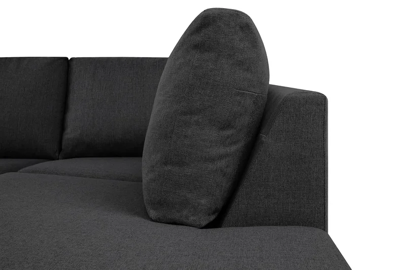 Crazy 4-seters Høyrevendt L-formet Sjeselongsofa i Stoff - Mørk grå - Møbler - Sofaer - Sofa med sjeselong - 3 seters sofa med divan