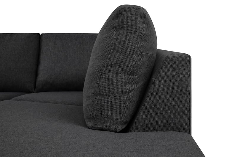 Crazy 4-seters Høyrevendt L-formet Sjeselongsofa i Stoff - Mørk grå - Møbler - Sofaer - Sofa med sjeselong - 3 seters sofa med divan