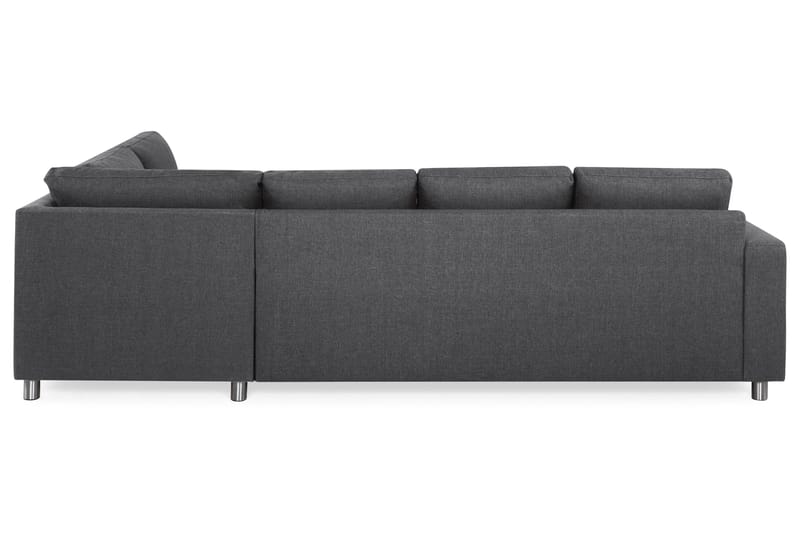 Crazy 4-seters Høyrevendt L-formet Sjeselongsofa i Stoff - Mørk grå - Møbler - Sofaer - Sofa med sjeselong - 3 seters sofa med divan
