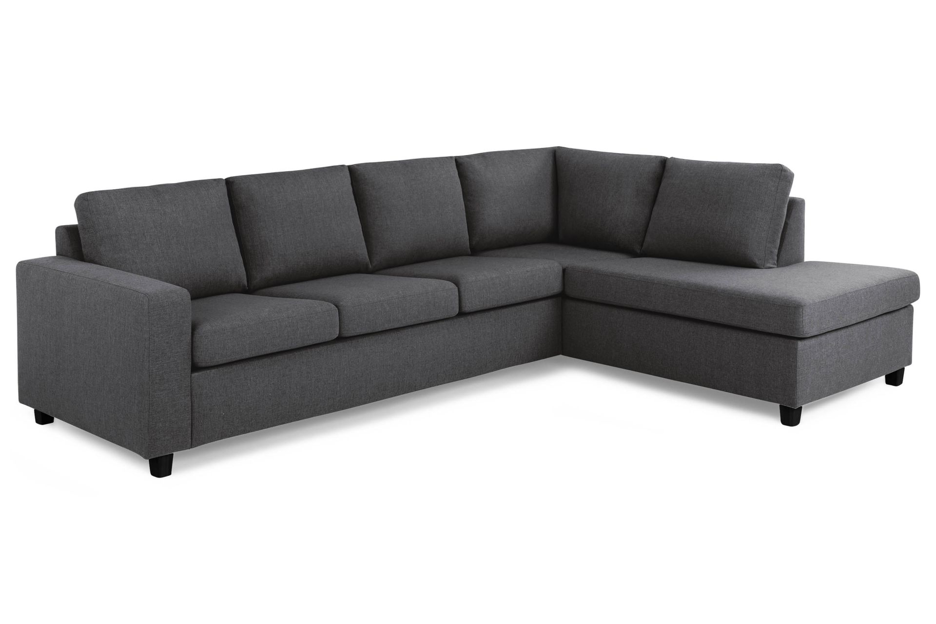 Crazy 4-seters Høyrevendt L-formet Sjeselongsofa i Stoff - Mørk grå - Møbler - Sofaer - Sofa med sjeselong
