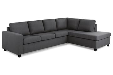 Crazy 4-seters Høyrevendt L-formet Sjeselongsofa i Stoff - Mørk grå - Møbler - Sofaer - Sofa med sjeselong