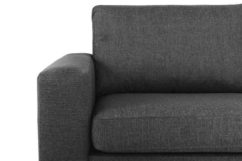 Crazy 4-seters Høyrevendt L-formet Sjeselongsofa i Stoff - Mørk grå - Møbler - Sofaer - Sofa med sjeselong - 3 seters sofa med divan