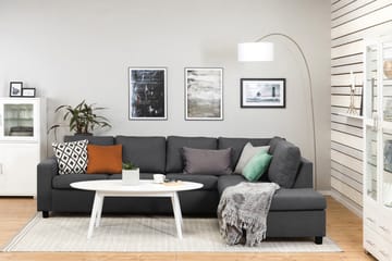Crazy 4-seters Høyrevendt L-formet Sjeselongsofa i Stoff - Mørk grå - Møbler - Sofaer - Sofa med sjeselong