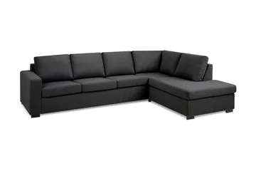 Crazy 4-seters Høyrevendt L-formet Sjeselongsofa i Stoff - Mørkegrå - Møbler - Sofaer - Sofa med sjeselong