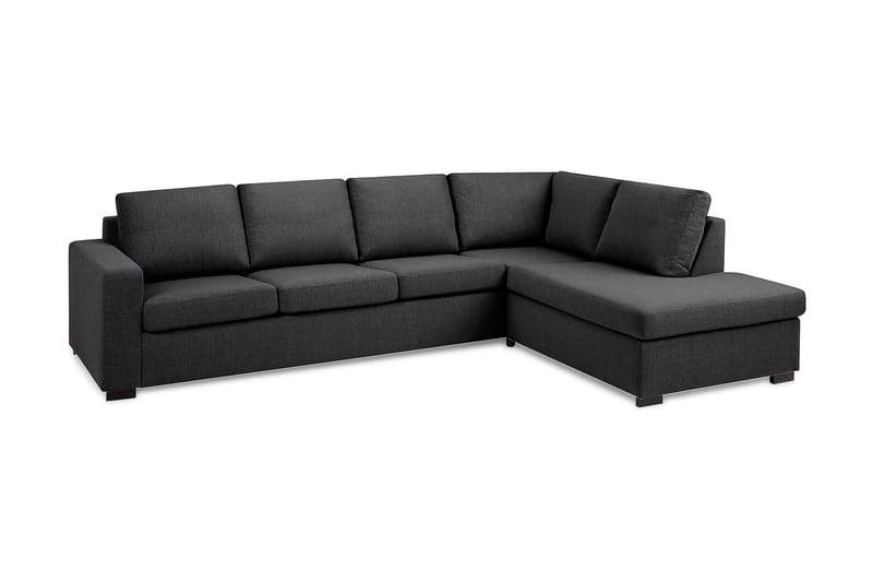 Crazy 4-seters Høyrevendt L-formet Sjeselongsofa i Stoff - Mørkegrå - Møbler - Sofaer - Sofa med sjeselong