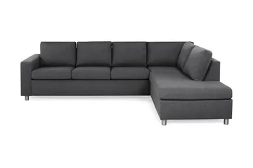 Crazy 4-seters Høyrevendt L-formet Sjeselongsofa i Stoff - Mørkegrå - Møbler - Sofaer - Sofa med sjeselong
