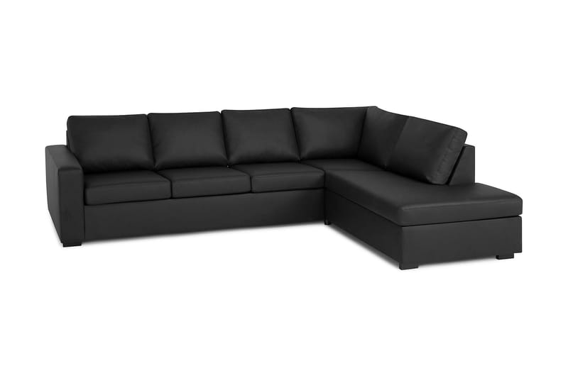 Crazy 4-seters Høyrevendt L-formet Sjeselongsofa i Stoff - Svart - Møbler - Sofaer - Sofa med sjeselong