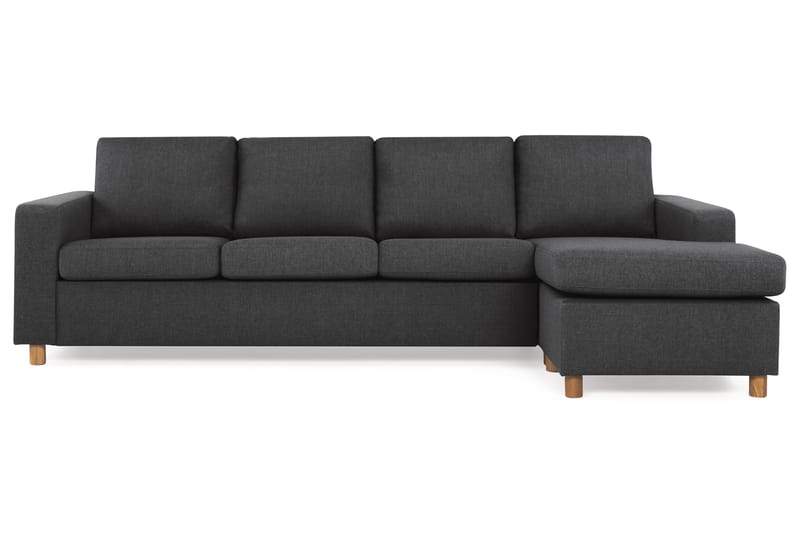 Crazy 4-seters Vendbar L-formet Sjeselongsofa i Stoff - Antrasitt - Møbler - Sofaer - Sofa med sjeselong