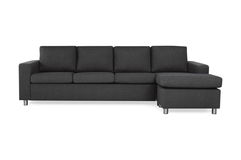 Crazy 4-seters Vendbar L-formet Sjeselongsofa i Stoff - Antrasitt - Møbler - Sofaer - Sofa med sjeselong