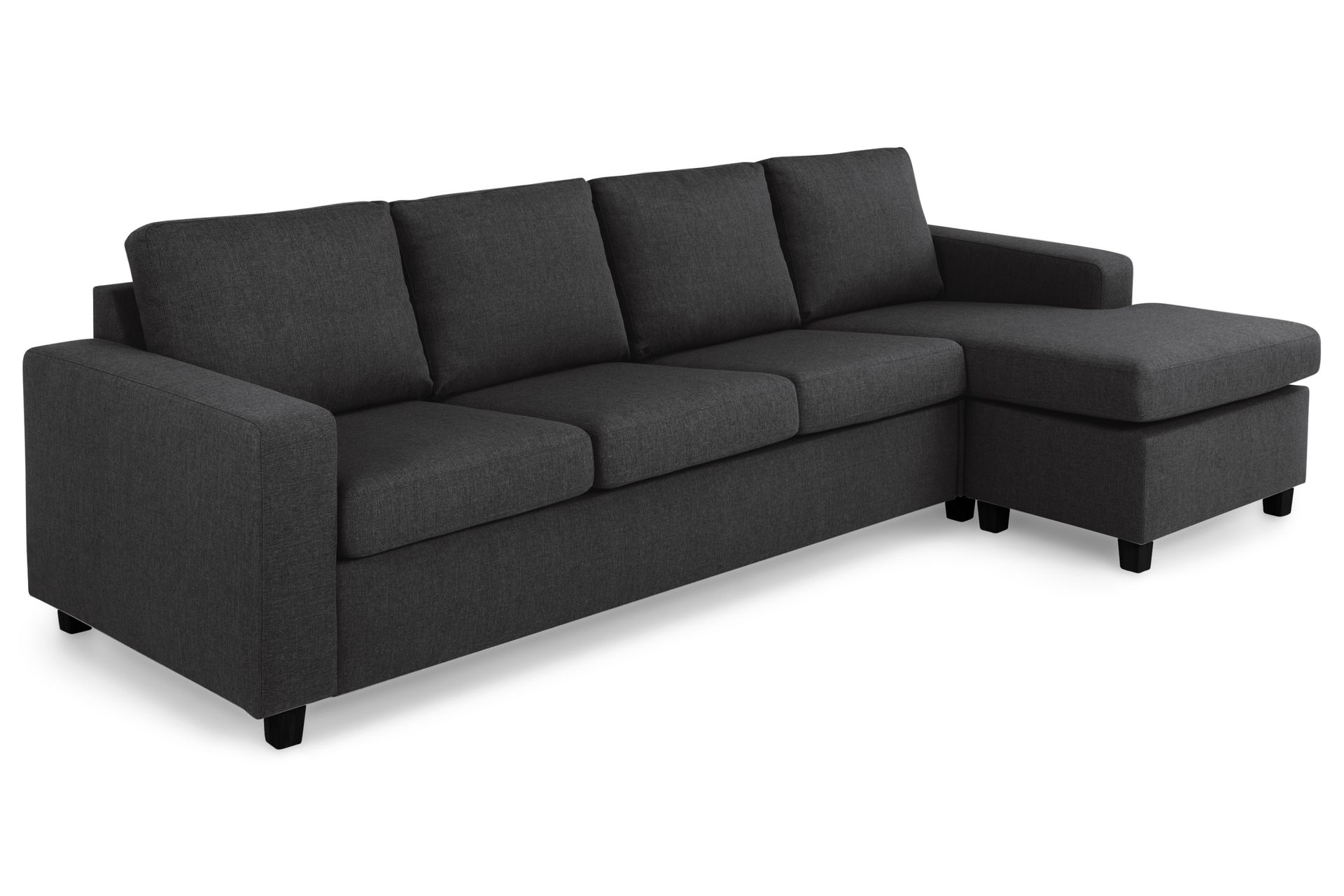 Crazy 4-seters Vendbar L-formet Sjeselongsofa i Stoff - Antrasitt - Møbler - Sofaer - Sofa med sjeselong