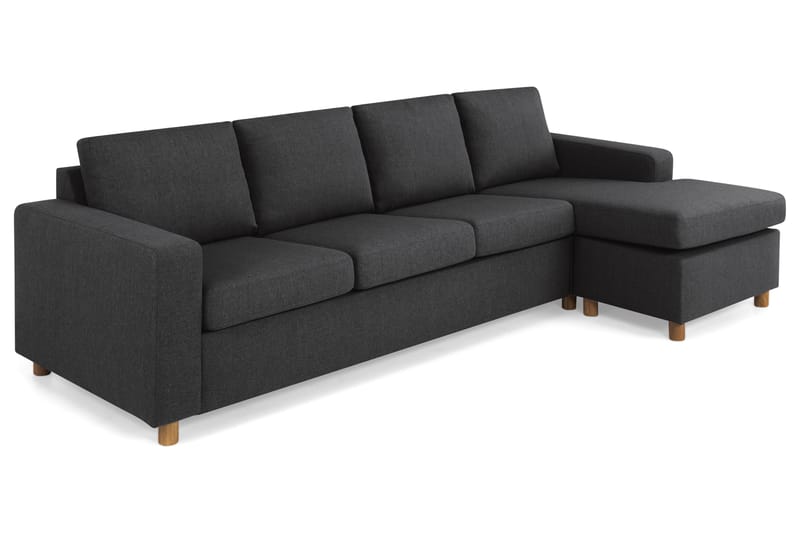 Crazy 4-seters Vendbar L-formet Sjeselongsofa i Stoff - Antrasitt - Møbler - Sofaer - Sofa med sjeselong