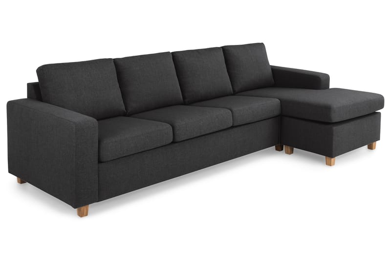 Crazy 4-seters Vendbar L-formet Sjeselongsofa i Stoff - Antrasitt - Møbler - Sofaer - Sofa med sjeselong