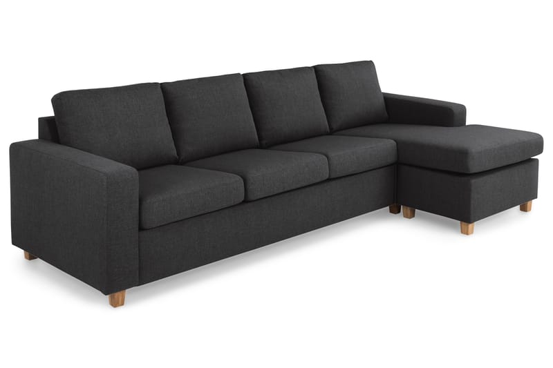 Crazy 4-seters Vendbar L-formet Sjeselongsofa i Stoff - Antrasitt - Møbler - Sofaer - Sofa med sjeselong - 4 seters sofa med divan
