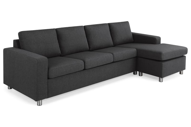 Crazy 4-seters Vendbar L-formet Sjeselongsofa i Stoff - Antrasitt - Møbler - Sofaer - Sofa med sjeselong