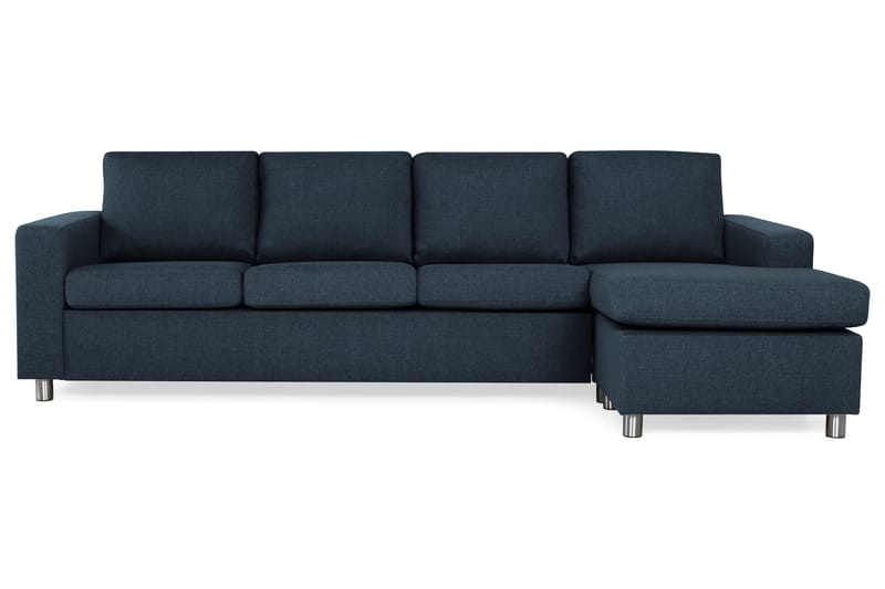 Crazy 4-seters Vendbar L-formet Sjeselongsofa i Stoff - Blå - Møbler - Sofaer - Sofa med sjeselong