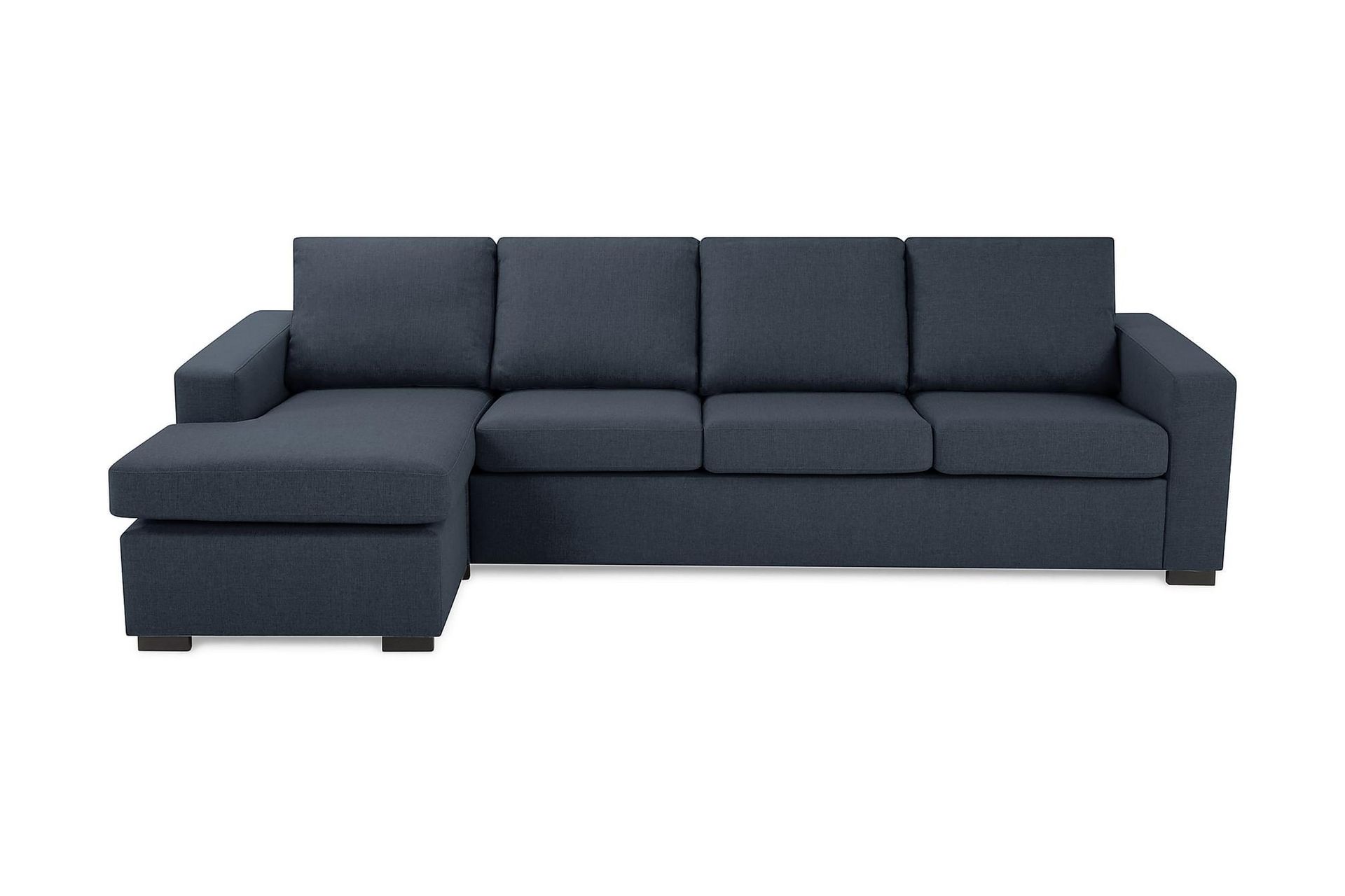 Crazy 4-seters Vendbar L-formet Sjeselongsofa i Stoff - Blå - Møbler - Sofaer - Sofa med sjeselong