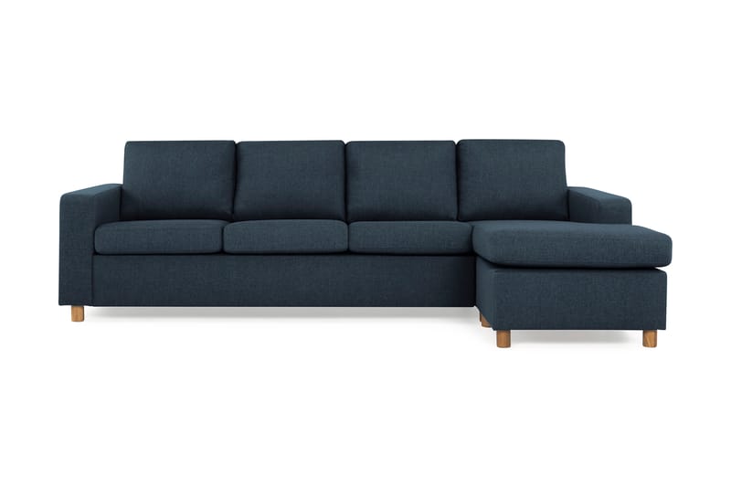 Crazy 4-seters Vendbar L-formet Sjeselongsofa i Stoff - Blå - Møbler - Sofaer - Sofa med sjeselong