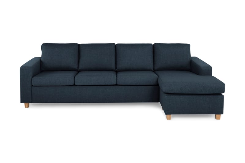 Crazy 4-seters Vendbar L-formet Sjeselongsofa i Stoff - Blå - Møbler - Sofaer - Sofa med sjeselong