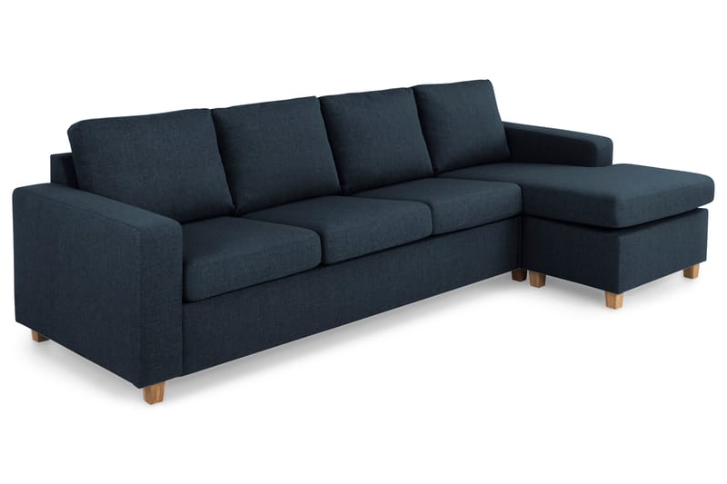 Crazy 4-seters Vendbar L-formet Sjeselongsofa i Stoff - Blå - Møbler - Sofaer - Sofa med sjeselong