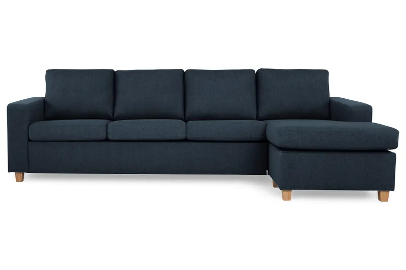 Crazy 4-seters Vendbar L-formet Sjeselongsofa i Stoff - Blå - Møbler - Sofaer - Sofa med sjeselong - 4 seters sofa med divan