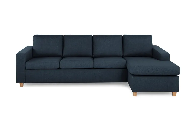 Crazy 4-seters Vendbar L-formet Sjeselongsofa i Stoff - Blå - Møbler - Sofaer - Sofa med sjeselong - 4 seters sofa med divan