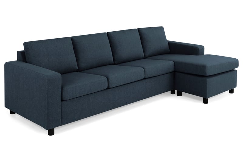 Crazy 4-seters Vendbar L-formet Sjeselongsofa i Stoff - Blå - Møbler - Sofaer - Sofa med sjeselong