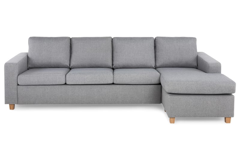 Crazy 4-seters Vendbar L-formet Sjeselongsofa i Stoff - Grå - Møbler - Sofaer - Sofa med sjeselong