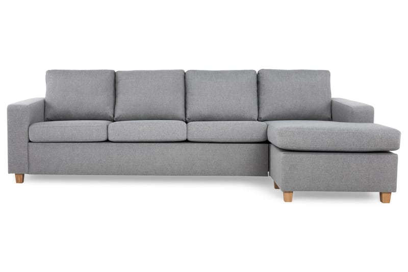 Crazy 4-seters Vendbar L-formet Sjeselongsofa i Stoff - Grå - Møbler - Sofaer - Sofa med sjeselong