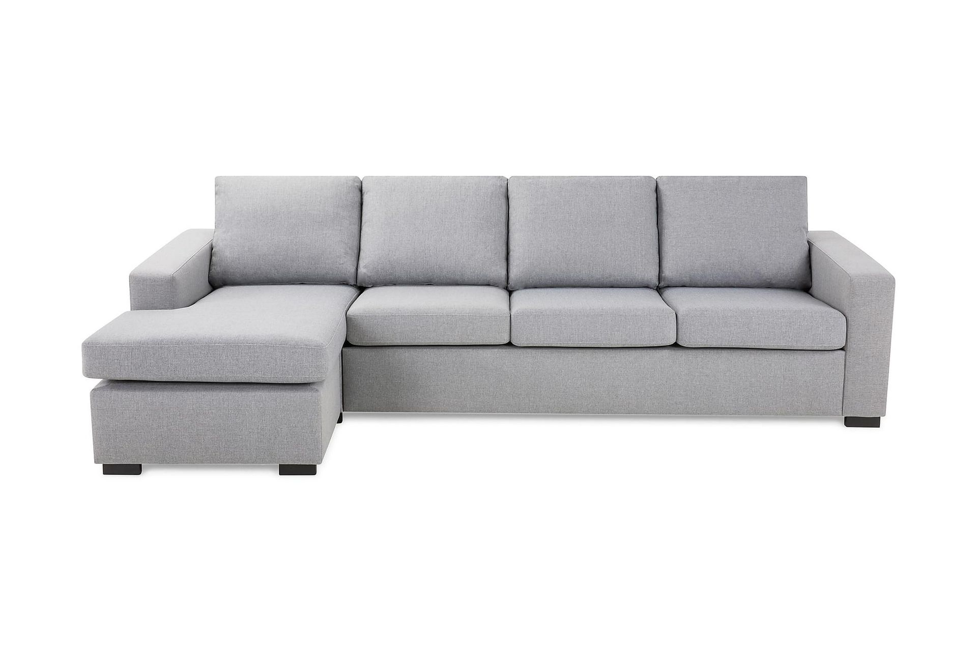 Crazy 4-seters Vendbar L-formet Sjeselongsofa i Stoff - Grå - Møbler - Sofaer - Sofa med sjeselong