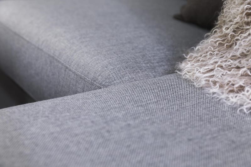 Crazy 4-seters Vendbar L-formet Sjeselongsofa i Stoff - Grå - Møbler - Sofaer - Sofa med sjeselong