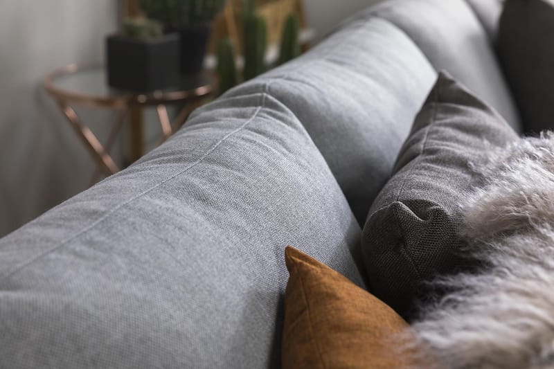 Crazy 4-seters Vendbar L-formet Sjeselongsofa i Stoff - Grå - Møbler - Sofaer - Sofa med sjeselong