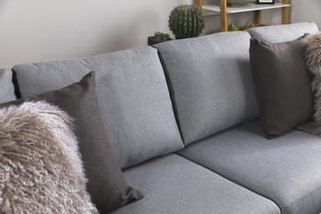 Crazy 4-seters Vendbar L-formet Sjeselongsofa i Stoff - Grå - Møbler - Sofaer - Sofa med sjeselong