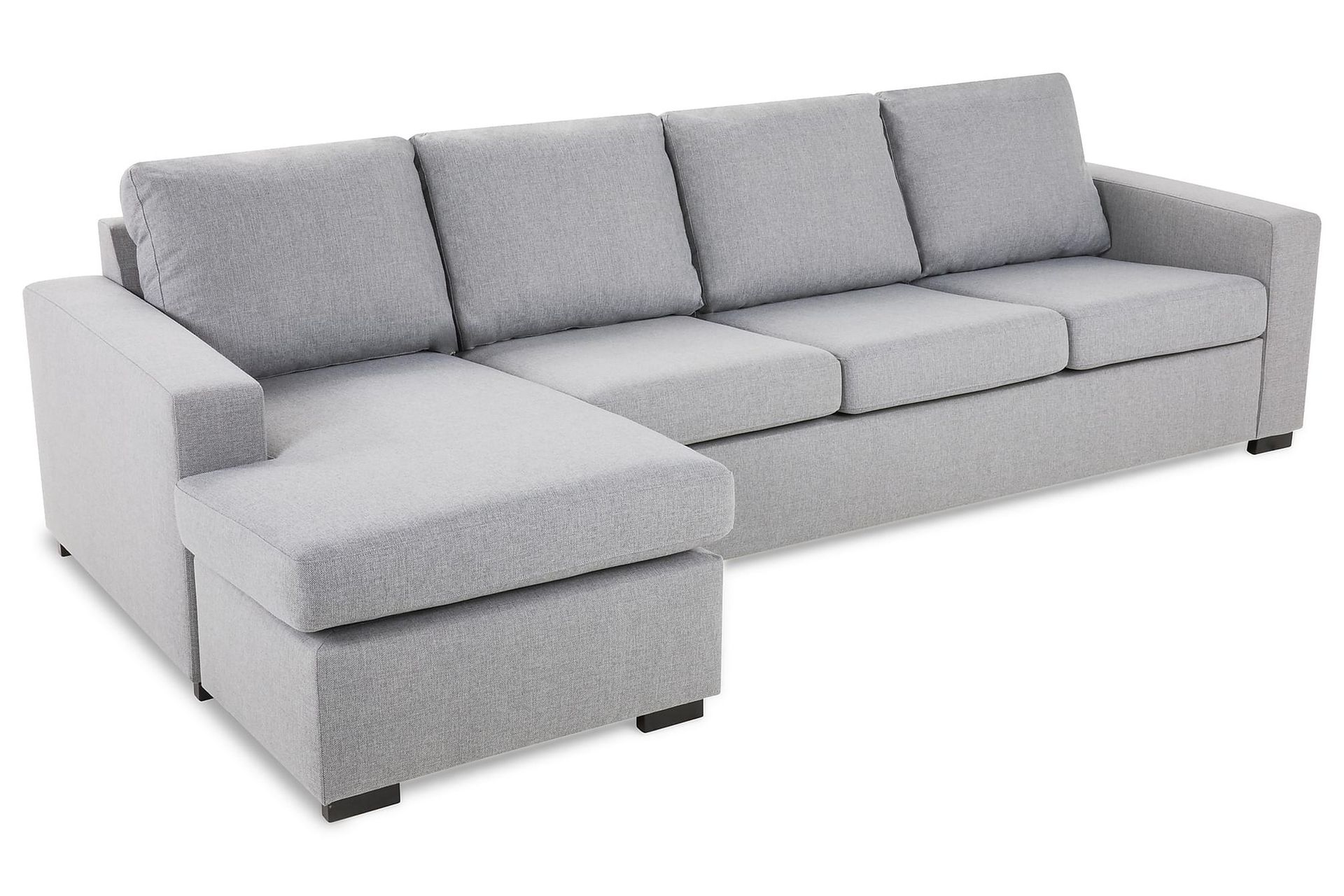 Crazy 4-seters Vendbar L-formet Sjeselongsofa i Stoff - Grå - Møbler - Sofaer - Sofa med sjeselong