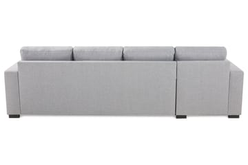 Crazy 4-seters Vendbar L-formet Sjeselongsofa i Stoff - Grå - Møbler - Sofaer - Sofa med sjeselong