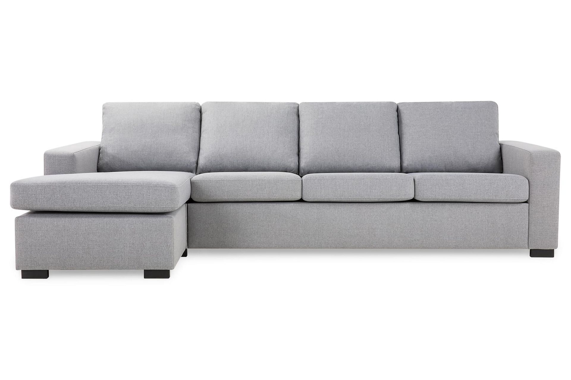 Crazy 4-seters Vendbar L-formet Sjeselongsofa i Stoff - Grå - Møbler - Sofaer - Sofa med sjeselong