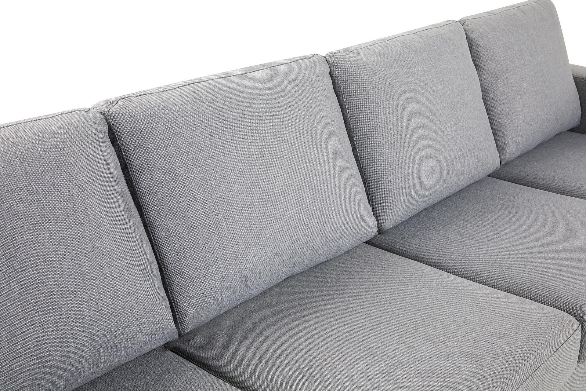 Crazy 4-seters Vendbar L-formet Sjeselongsofa i Stoff - Grå - Møbler - Sofaer - Sofa med sjeselong