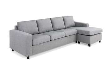 Crazy 4-seters Vendbar L-formet Sjeselongsofa i Stoff - Grå - Møbler - Sofaer - Sofa med sjeselong
