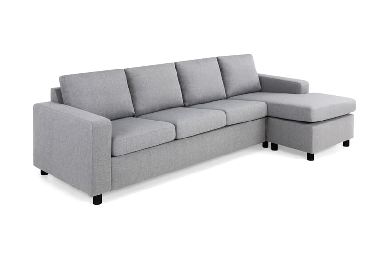 Crazy 4-seters Vendbar L-formet Sjeselongsofa i Stoff - Grå - Møbler - Sofaer - Sofa med sjeselong