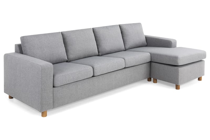 Crazy 4-seters Vendbar L-formet Sjeselongsofa i Stoff - Grå - Møbler - Sofaer - Sofa med sjeselong