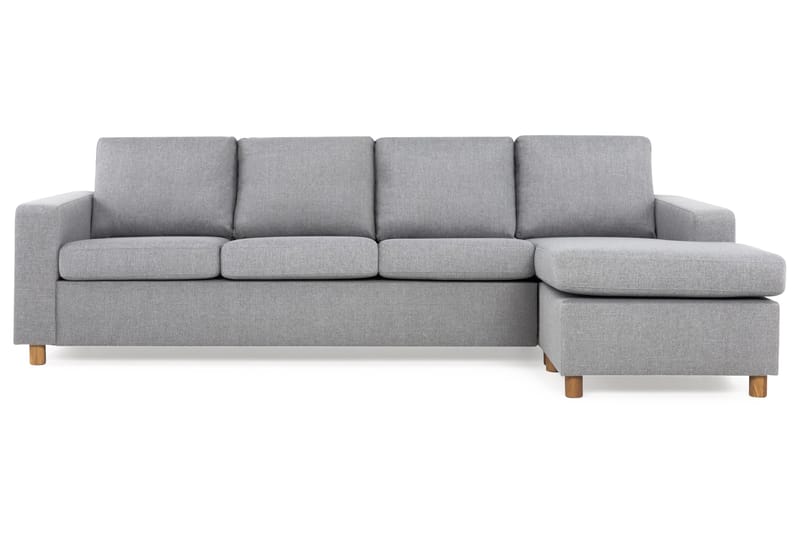 Crazy 4-seters Vendbar L-formet Sjeselongsofa i Stoff - Grå - Møbler - Sofaer - Sofa med sjeselong