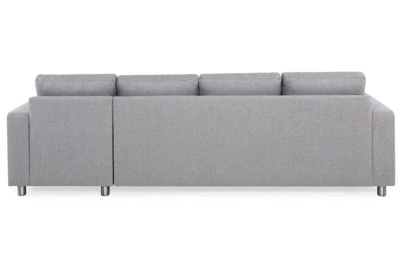 Crazy 4-seters Vendbar L-formet Sjeselongsofa i Stoff - Grå - Møbler - Sofaer - Sofa med sjeselong