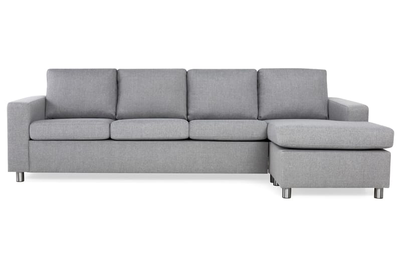 Crazy 4-seters Vendbar L-formet Sjeselongsofa i Stoff - Grå - Møbler - Sofaer - Sofa med sjeselong