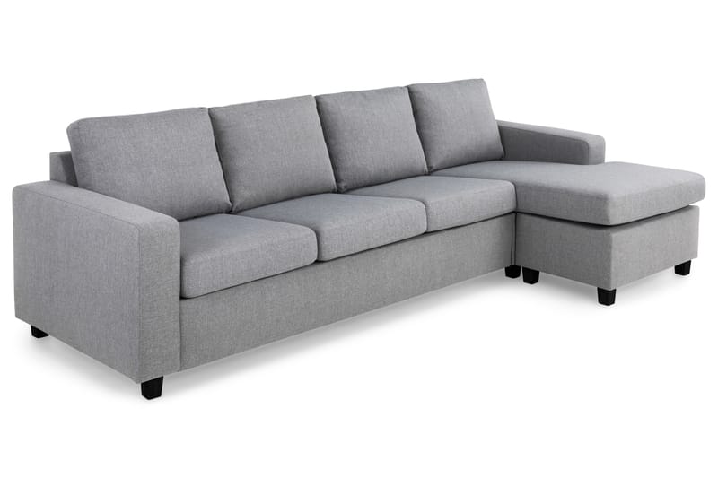 Crazy 4-seters Vendbar L-formet Sjeselongsofa i Stoff - Grå - Møbler - Sofaer - Sofa med sjeselong