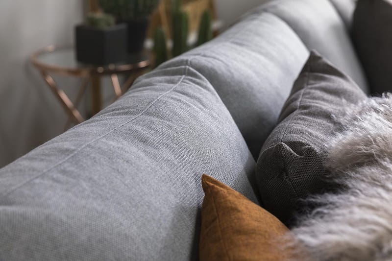 Crazy 4-seters Vendbar L-formet Sjeselongsofa i Stoff - Grå - Møbler - Sofaer - Sofa med sjeselong - 4 seters sofa med divan